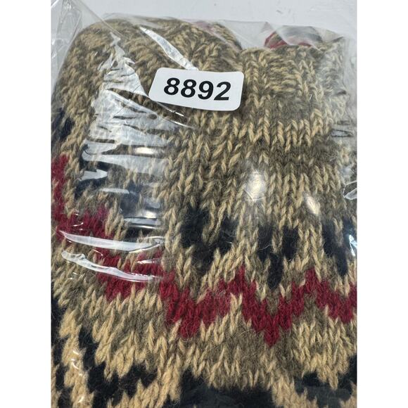 Eddie Bauer Women’s Wool Sweater Fair Isle Nordic Pullover Tan Red Black Size M - Picture 8 of 8